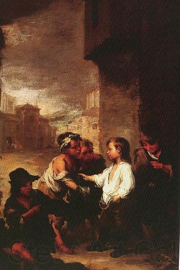 Bartolome Esteban Murillo homas of Villanueva dividing his clothes among beggar boys Germany oil painting art